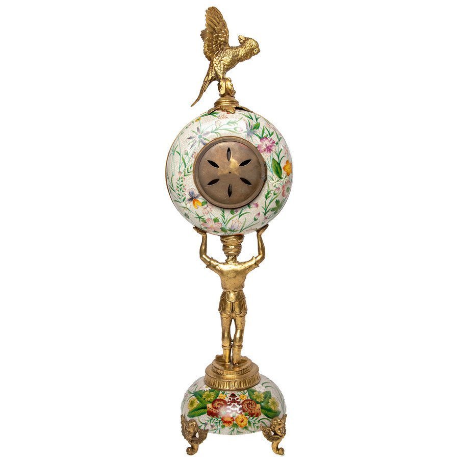 Часы каминные (Фарфор с бронзой 1895г)
