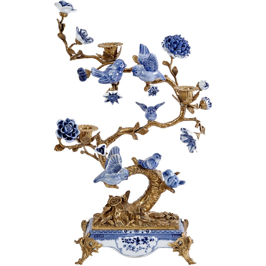 Подсвечник (Фарфор с бронзой 1895г.)