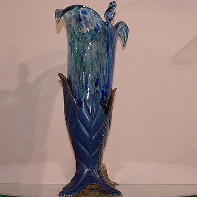хрустальная ваза с серебром