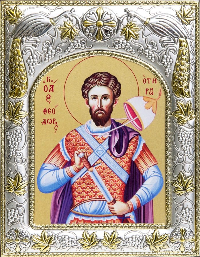 Купить икону Святой великомученик Феодор Тирон. Купить икону в интернет магазине.