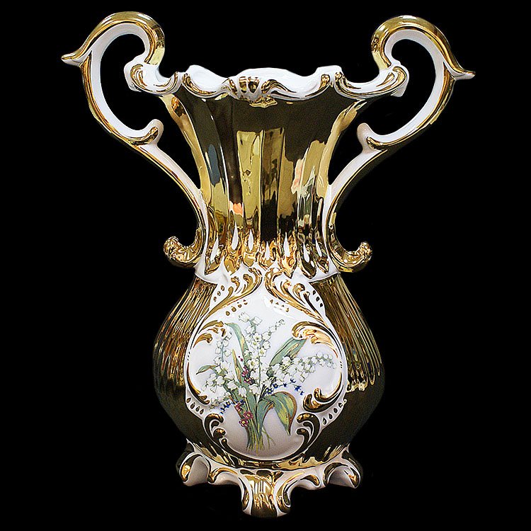 купить вазу для цветов "Барокко - Ландыши" Италия фирма Ahura. вазы из фарфора и керамики. 