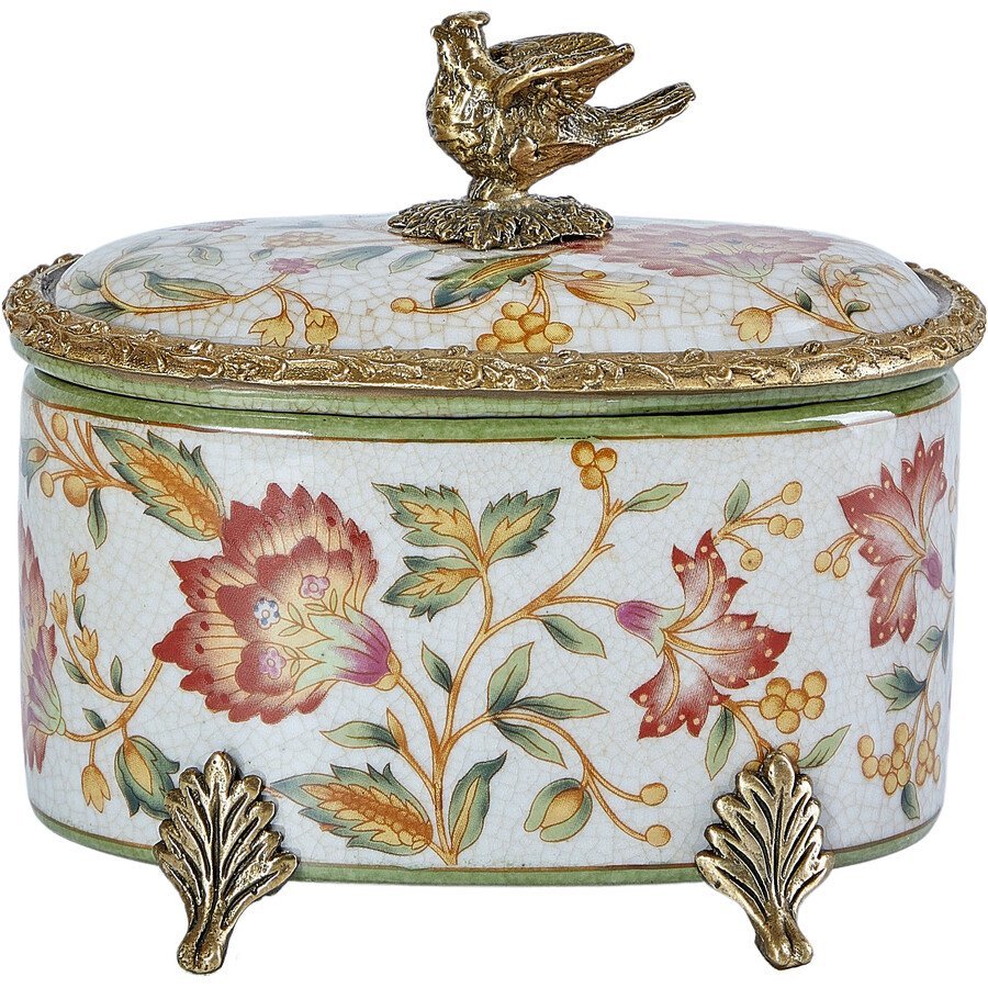 Шкатулка с птичкой (Фарфор с бронзой 1895г.)
