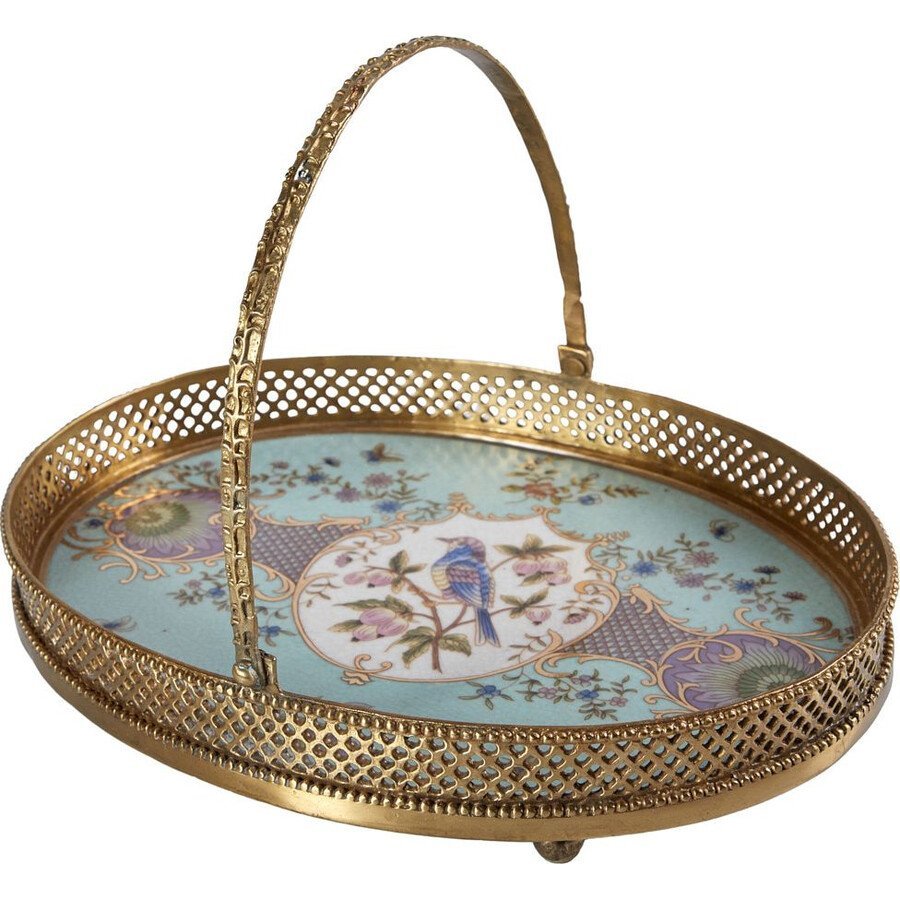 Блюдо с ручкой (Фарфор с бронзой 1895г.)