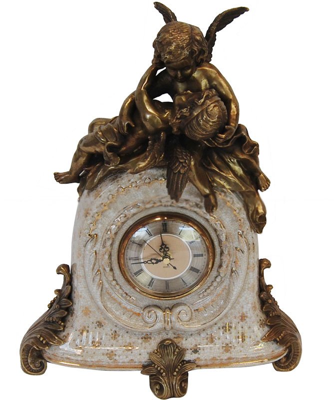 Часы каминные (Фарфор с бронзой 1895г)